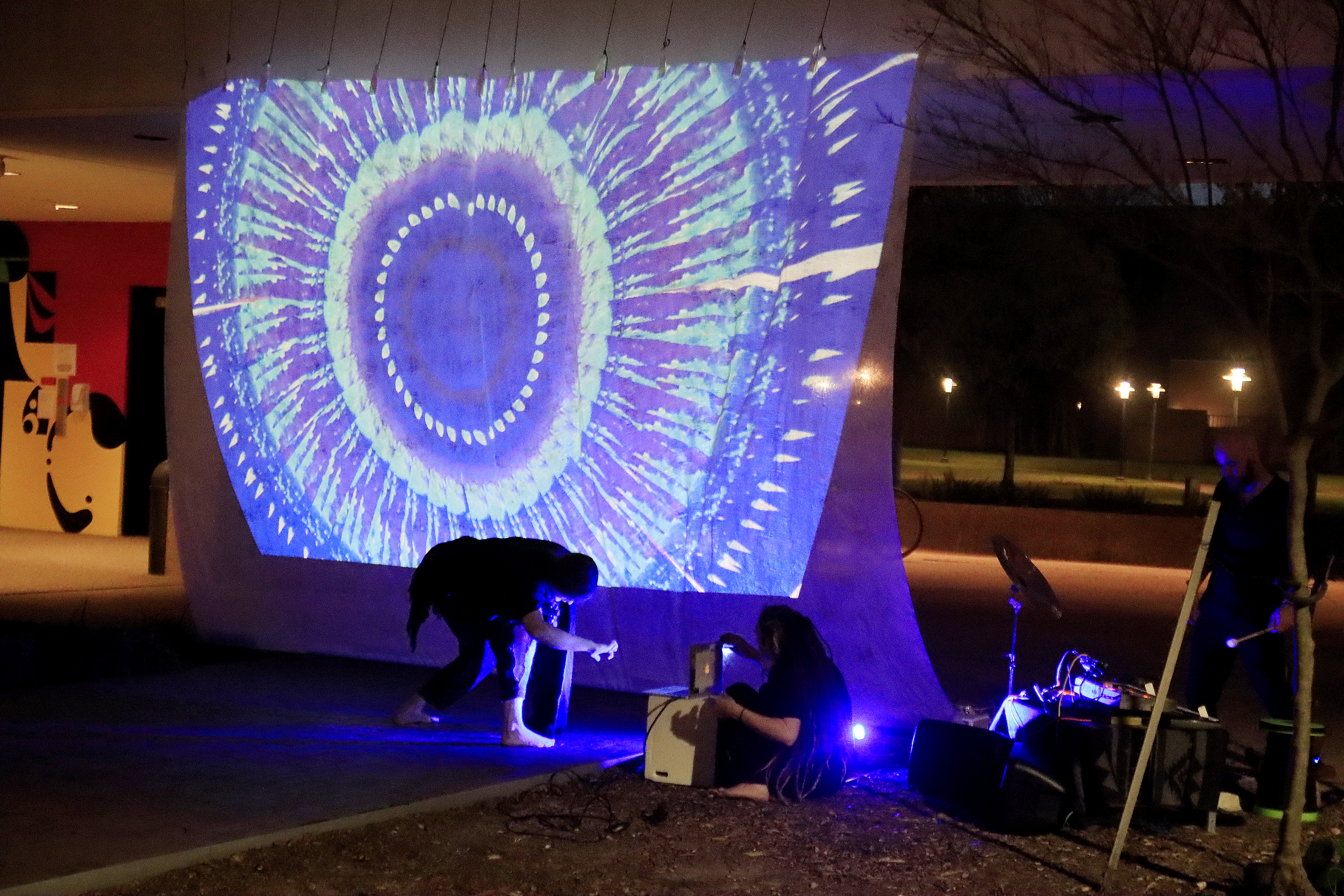 Performer activating touch-sensitive installation