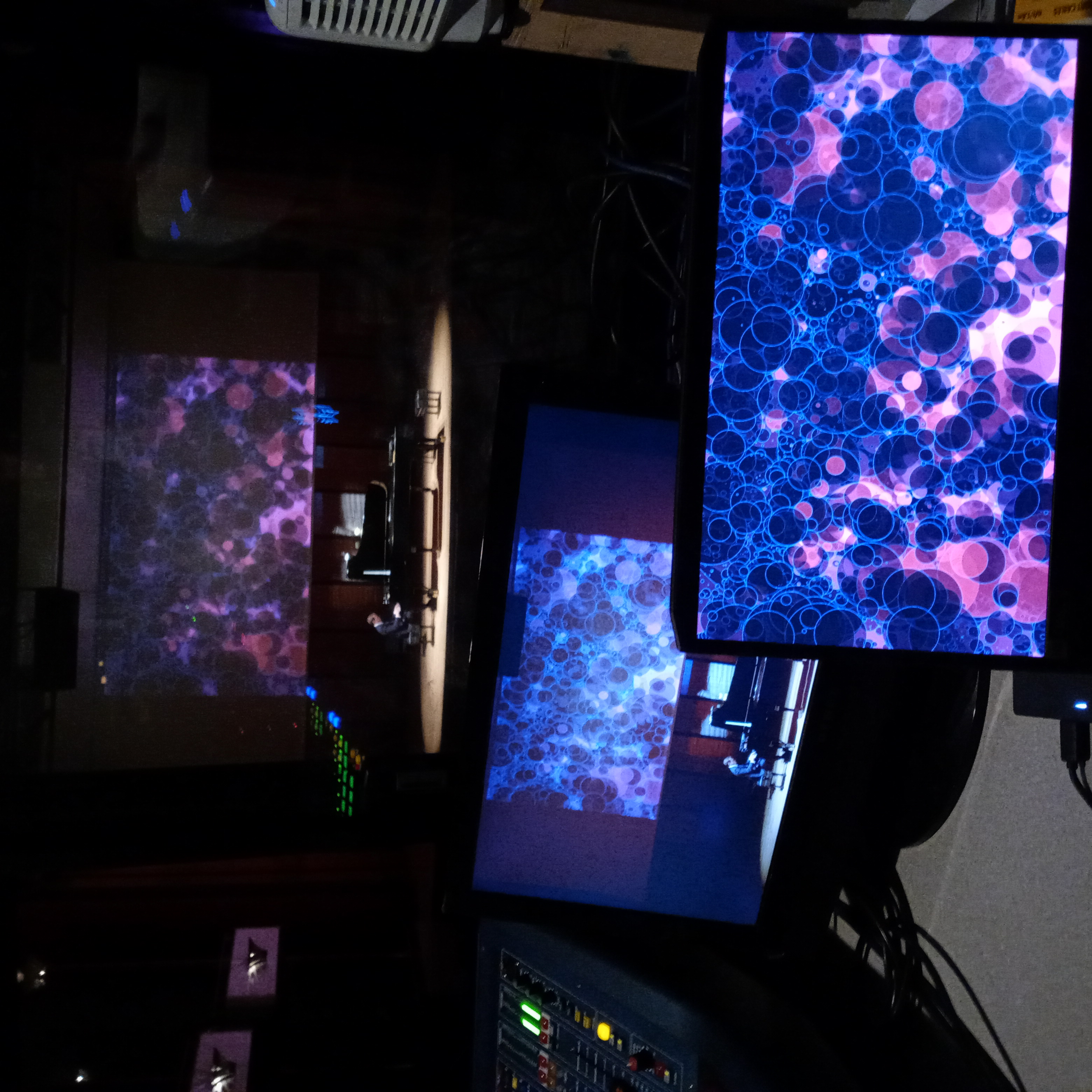 Backstage view of the performance control rig