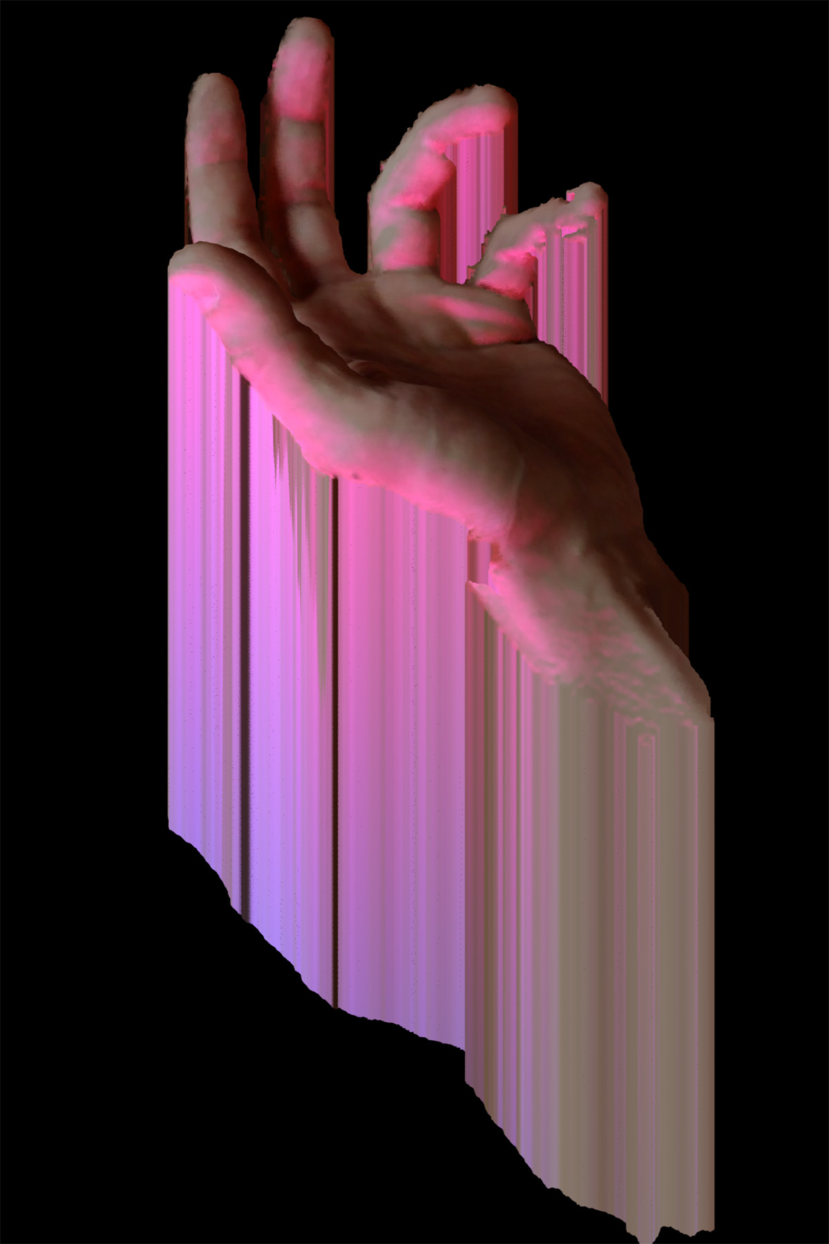 Fragmented scan rendered with vibrant gradients