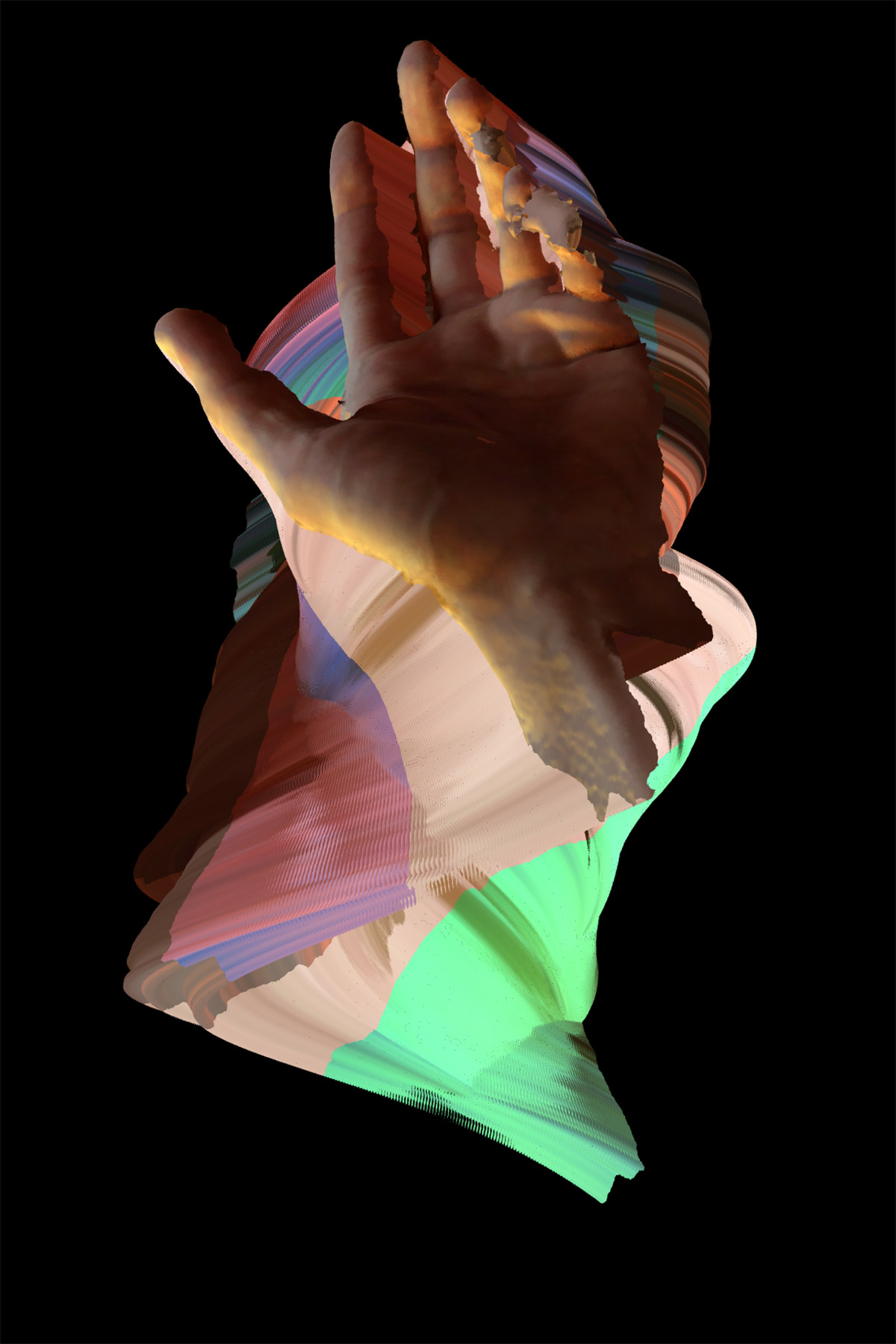 Processed 3D capture with layered color fields