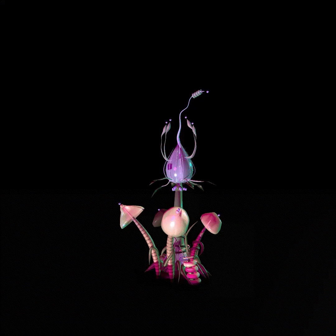 Organic animation blending scan and particle trails